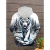 Hot Selling New Men's Autumn Tiger Print Soft, Comfortable, Breathable Hooded Sweatshirt Outdoor Urban Fashion Clothing