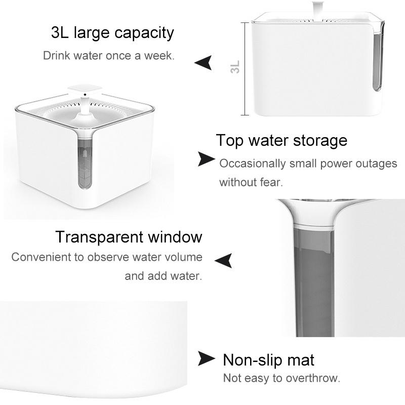 3l USB Automatic Pet Dog Cat Feeder Water Fountain Cat Water Fountain 360 °Circulate Pond Water Purifier