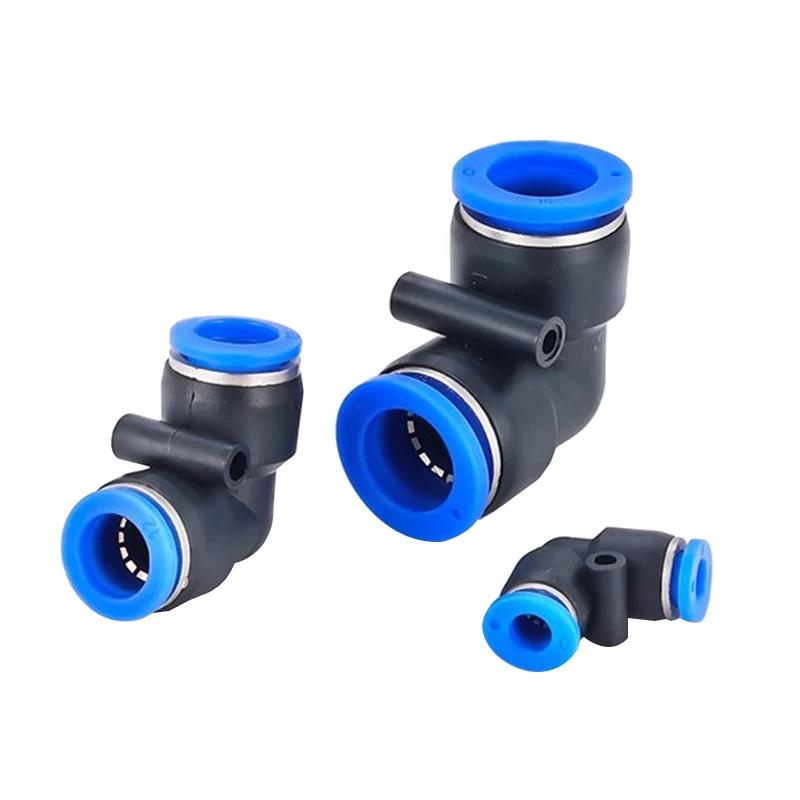 10/50Pcs PV Quick Connector Pneumatic Plug 90 Degree Elbow Plastic Quick Fitting 4mm/6mm/8mm/10mm Air Parts Pipe Push In Water Ventilation Valves 4