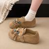 Fashion 2025 New Suede Round Toe Flats Spring Autumn New Slip-on Fashion Ladies Shoes Buckle Tassel Ethnic Novelty Women's Shoes