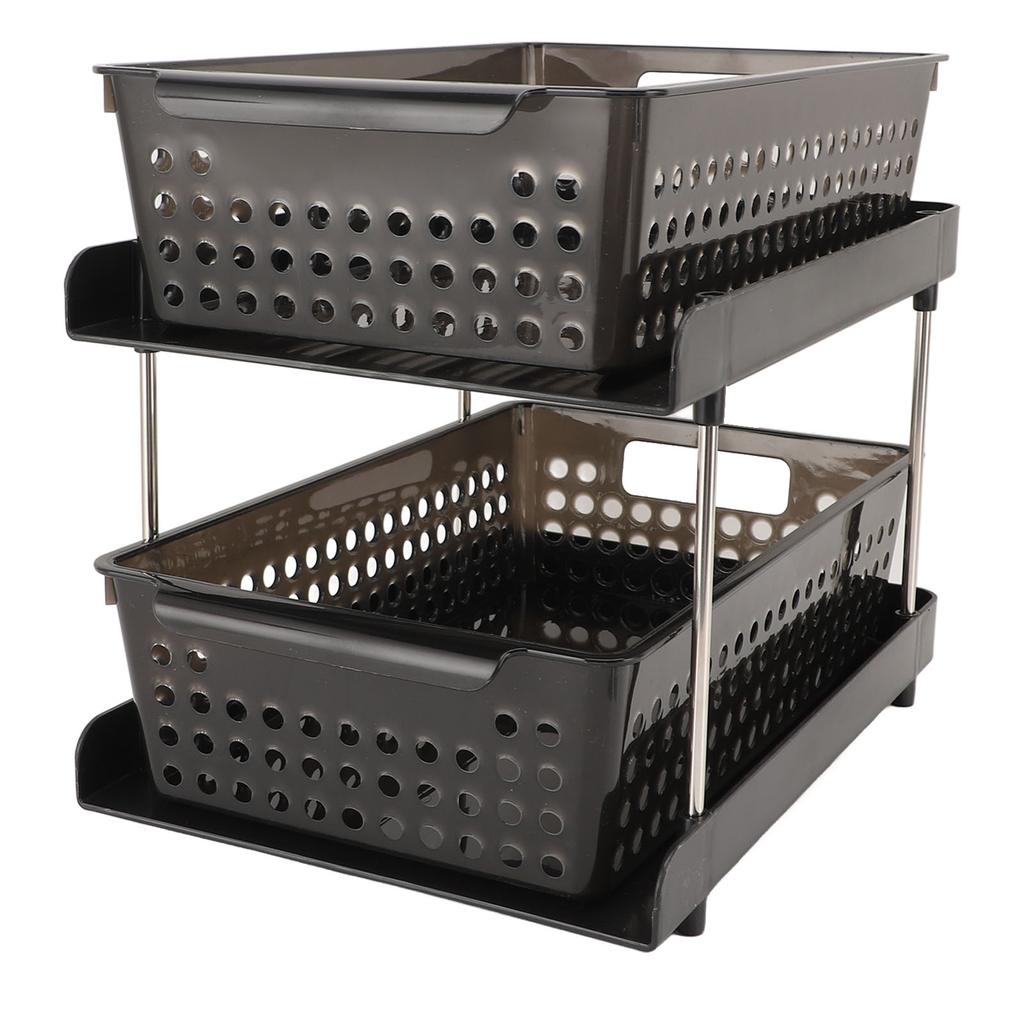 2-stufiger Organizer Mehrzweck-Aufbewahrungskörbe Badezimmer-Aufbewahrungsorganizer Waschtisch-Behälter