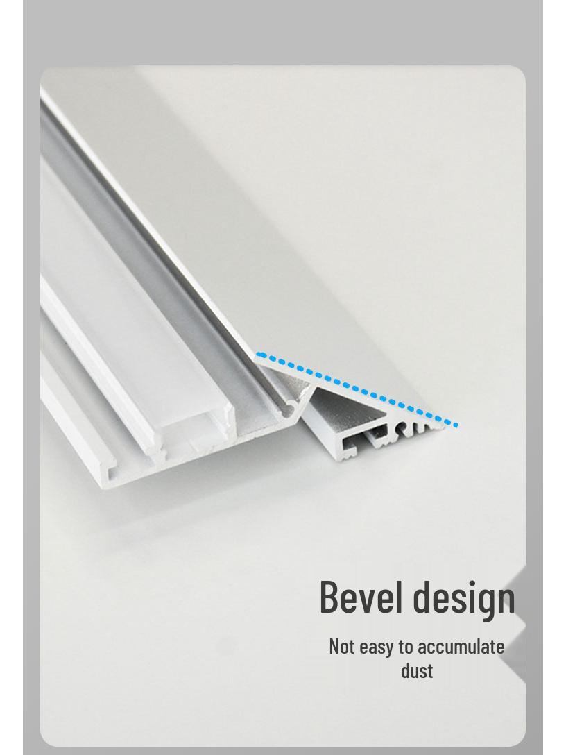 

Beveled Linear Ambient Light: 45° Cove Ceiling Strip with Reflective Trough Other-Other