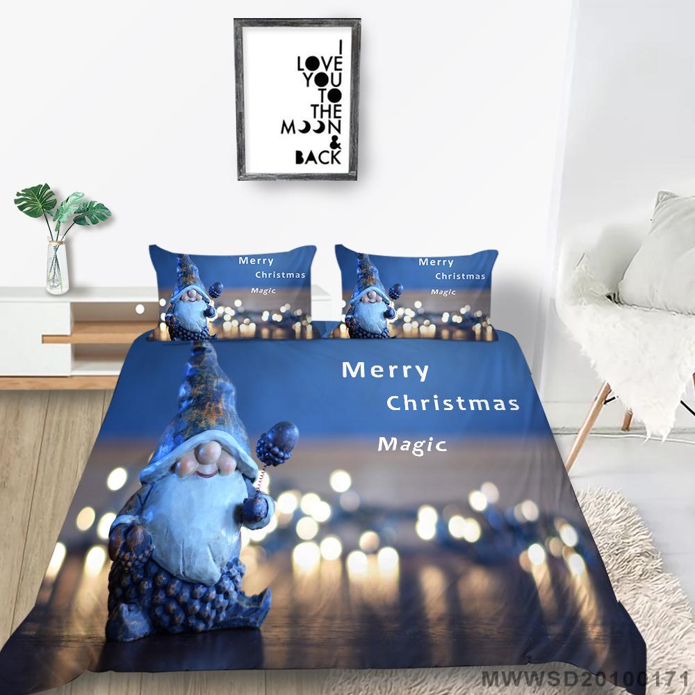 Christmas Home Bedding Set Deluxe Quilt Cover Pillow Case Home Bedding Set AU/EU/US Full Size Single/Double Bed