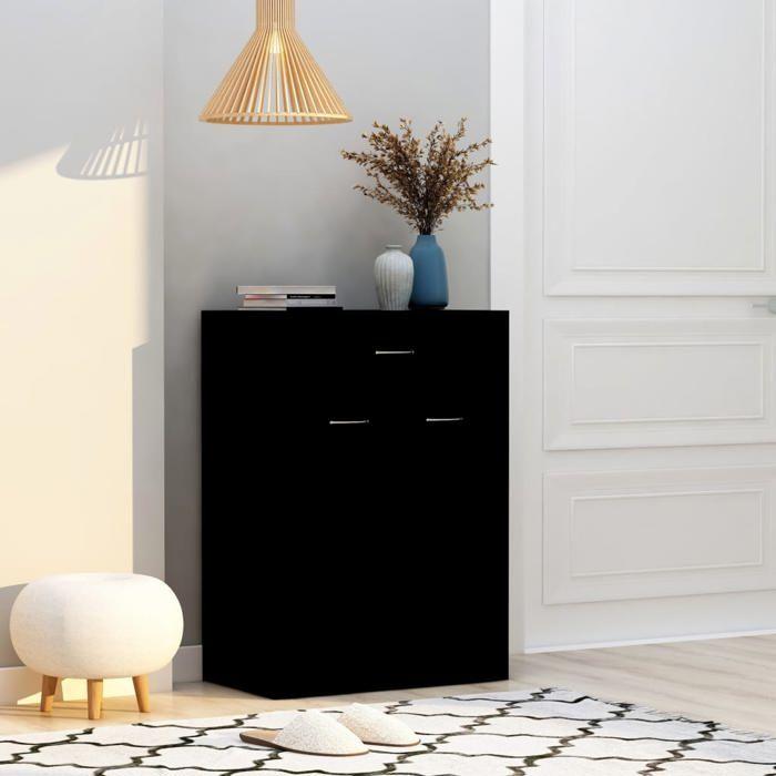 VidaXL Armoire à chaussures Noir 60x35x84 cm Aggloméré
