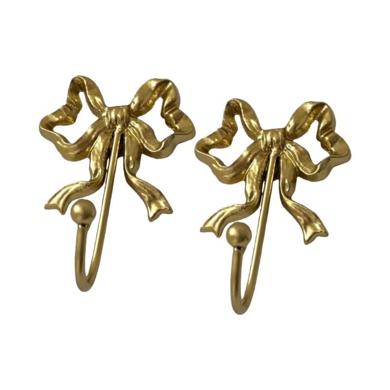 Zestaw 2 żeliwnych haczyków ściennych w kształcie muszki do wyrafinowanej dekoracji domu Rozwiązanie do przechowywania do sypialni, przedpokoju, łazienki