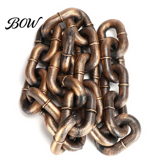 Yorkie Decorative Chain Simulated Iron for Haunted House Cosplay, Halloween Plastic Prop, Novelty Small Dog Photo Props Leash, Lightweight Fake Metal