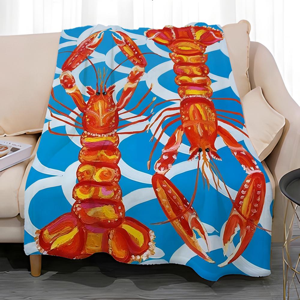 Popular Art Theme Colorful Fish Throw Soft Coral Fleece Blanket 310gsm Fluffy Warm Throw for Sofa Bed Couch Bedroom Decor