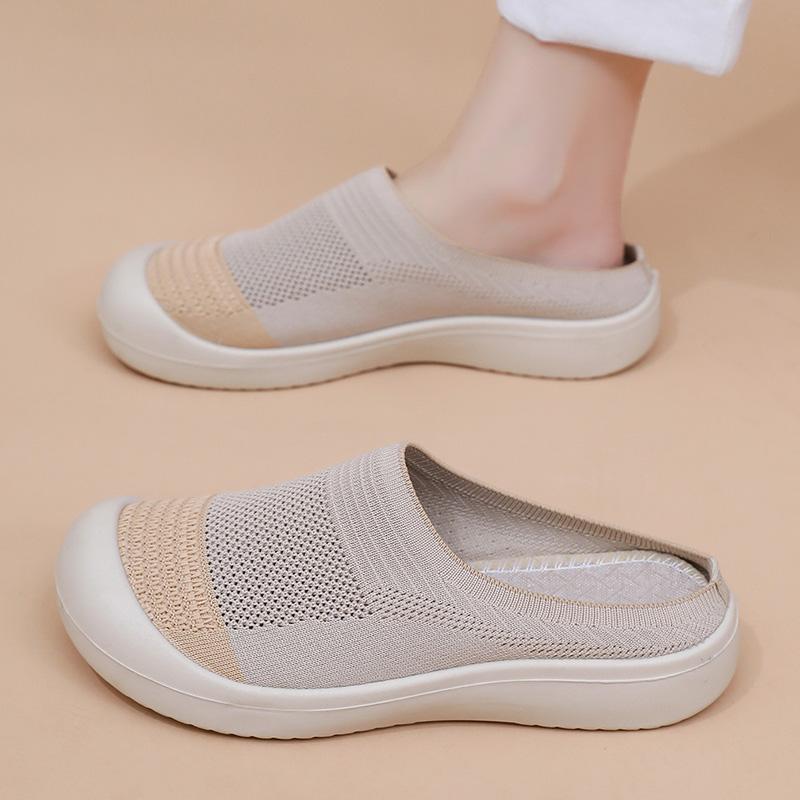 Shoes for Women Summer New All-match Casual Shoes Soft Soles Not Tiring Comfortable Half Slippers One-step Shoes