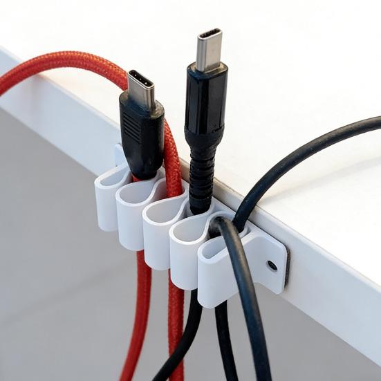 Cable Organizer Clips Self Adhesive Cord Keeper for Desk Car Nightstands Office Portable Wire Holders for USB Charging Cable Power Cords