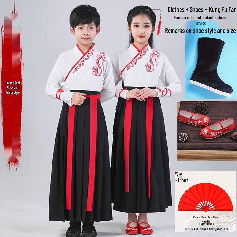 Children's Hua Mulan Hanfu Costume for Boys and Girls - Chinese Style Choir and School Uniform