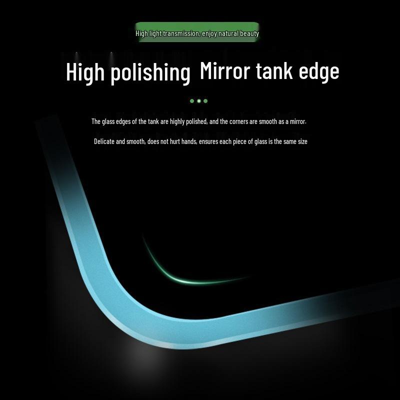 Glass Hot-Bend Transparent Fish Tank: Creative Desktop Ecological Landscaping for Fish and Turtles