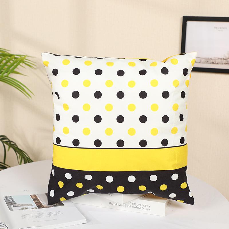 Nordic Sofa Pillow Case Peach Skin Short Plush Geometric Simple Cartoon Pillow Case Bay Window Cushion Soft