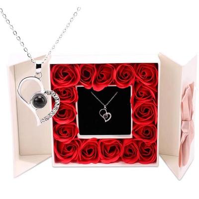 100 Languages 'I Love You' Heart Projection Necklace - Valentine's Day Gift
