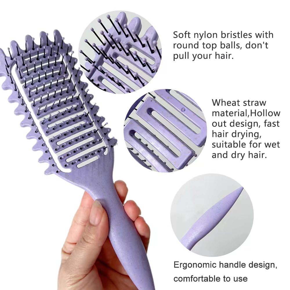 3 In 1 Curl Define Styling Brush Hollow Out Detangling Hair Brush Tangled Hair Comb Shaping Defining Curls Barber Styling Tools