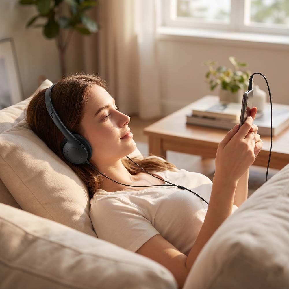 Wired Headworn Wired Headset 3.5MM Wired Headworn Earphones Cellular Wired Headset  Students