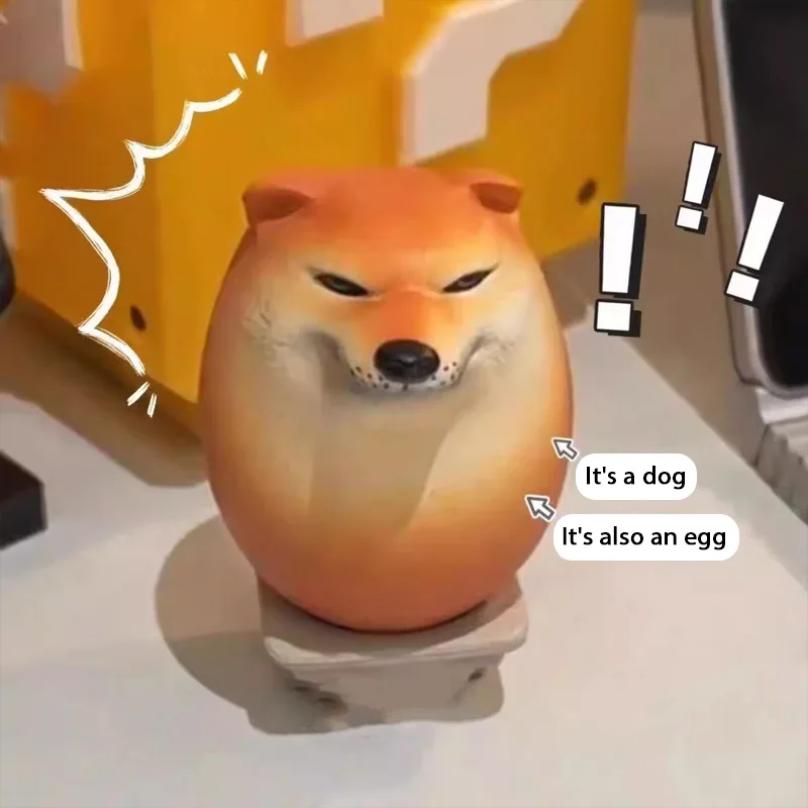 1Pcs Creative and Lifelike Egg Shaped PVC Tabletop Decoration Dog and Egg Alliance Decorations Fun Christmas Gifts