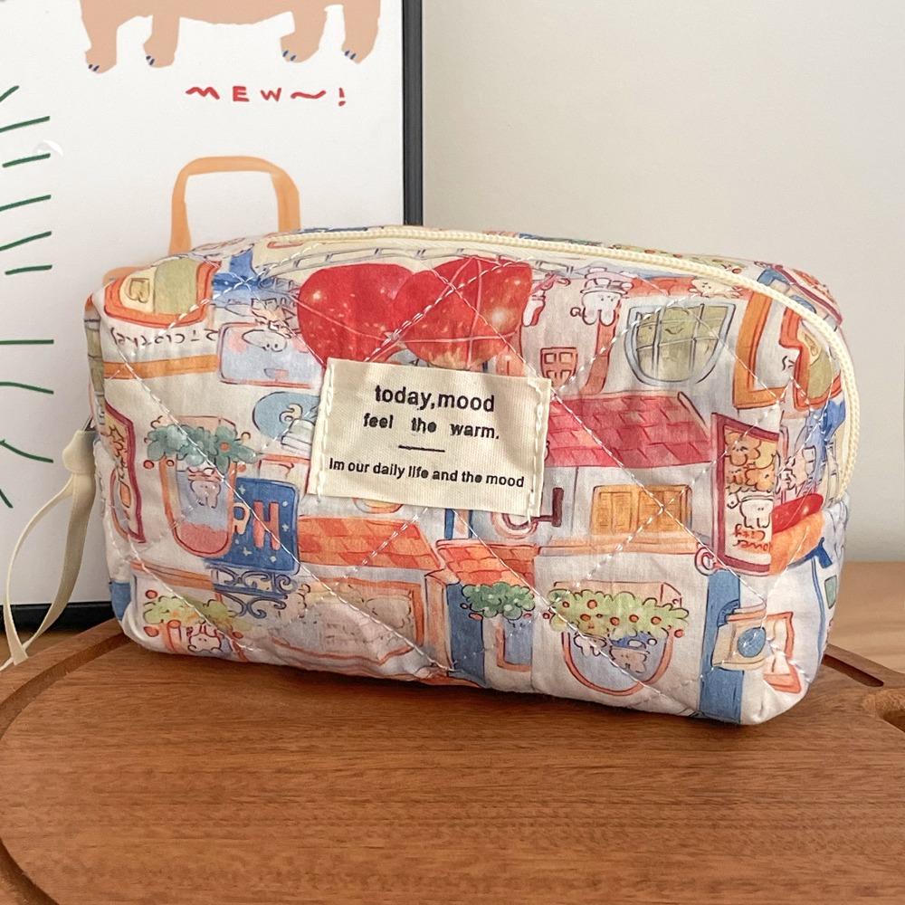 High Quality Cartoon Animals Pattern Makeup Bag Large Capacity Zipper Pouch Quilted Bag Toiletry Bag Travel Organizer