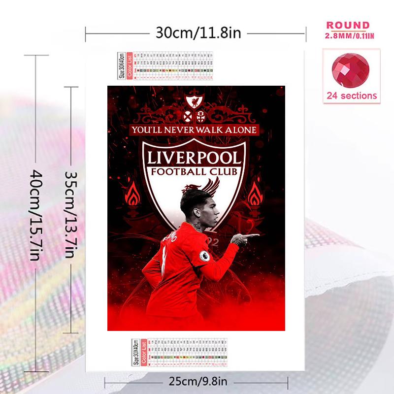 Liverpool FC poster 100% Round Full Drill 5D DIY Diamond Painting Embroidery Cross Stitch Rhinestone Décor