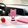 Bobble Head Green Frog Decoration Solar Powered Shaking Head Frog Car Dashboard Ornament Educational Cartoon Animal Toy