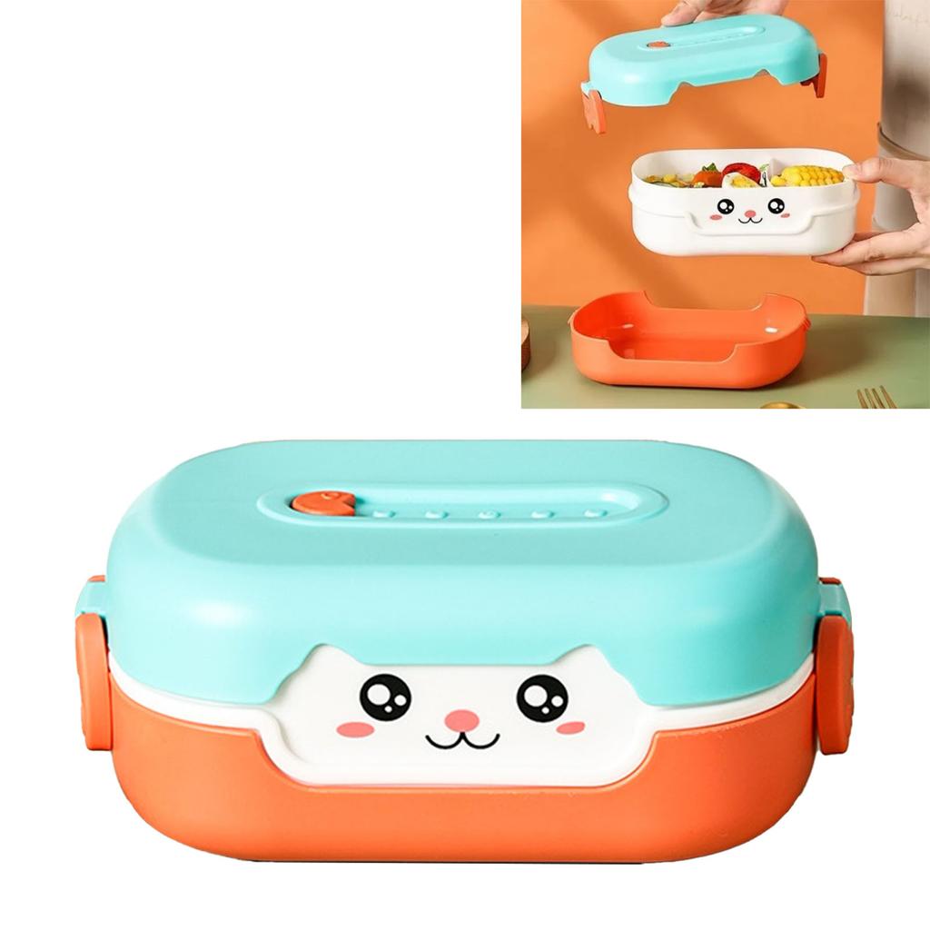Children"s Cartoon Container 700ml Double Insulation Microwaveable Toddler Lunch Box for Picnic