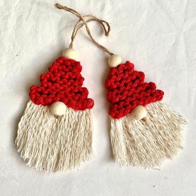 1 Piece of Christmas Decoration Santa Claus Christmas Tree Small Pendant Hand-woven Creative Ornaments Background Wall Decoration Pendant