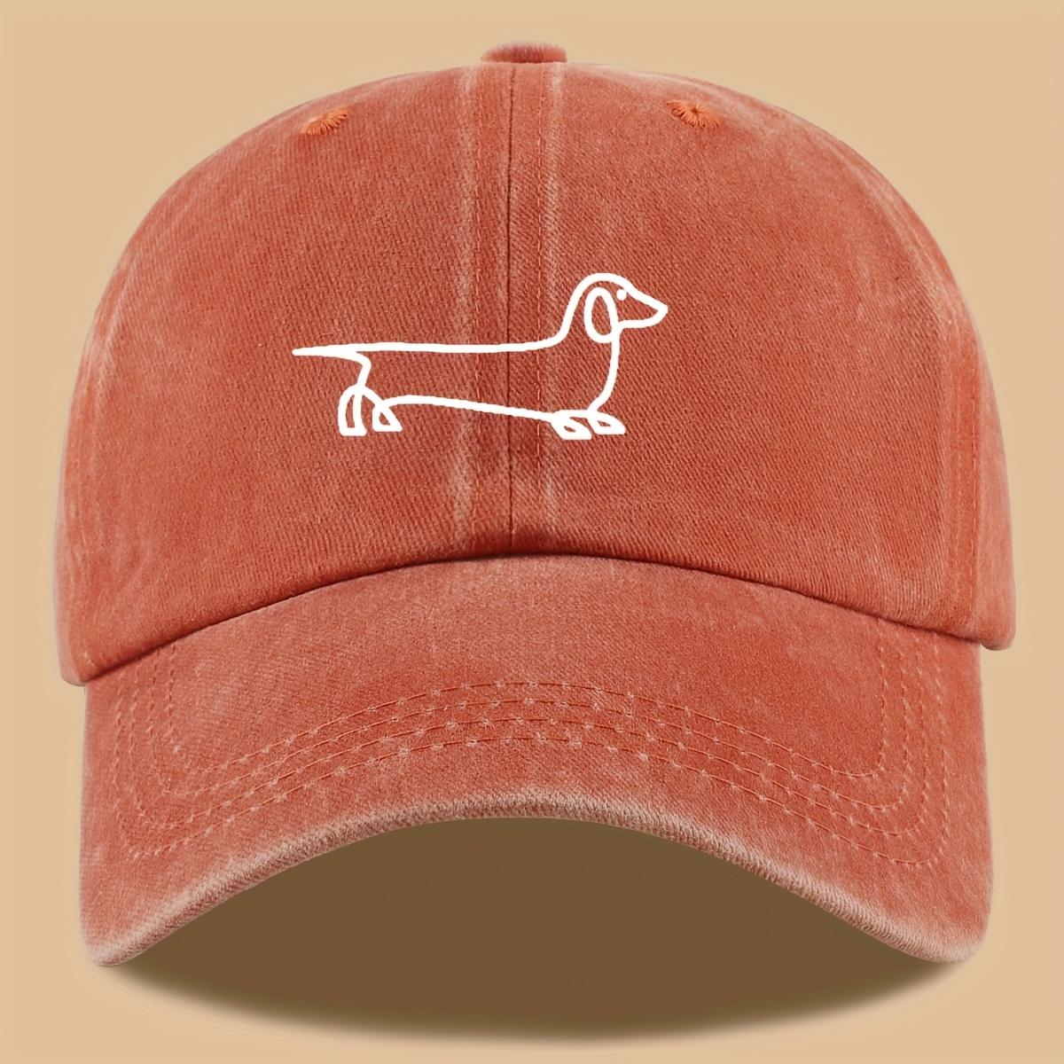 

Simple Dog Print Baseball Cap, Versatile For Both Men And Women, Suitable For Outdoor Travel As A Hat For Pet Enthusiasts Adjustable