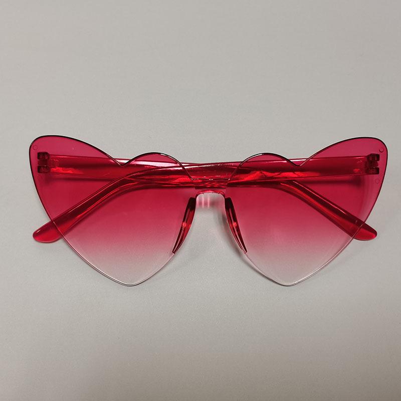 Thin peach heart sunglasses love sunglasses jelly color rimless heart type one-piece glasses candy color eyes