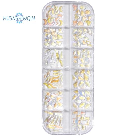 

Набор для дизайна ногтей, 1 коробка, потрясающие стразы «Аврора», стильные аксессуары для маникюра с плоским дном чистый