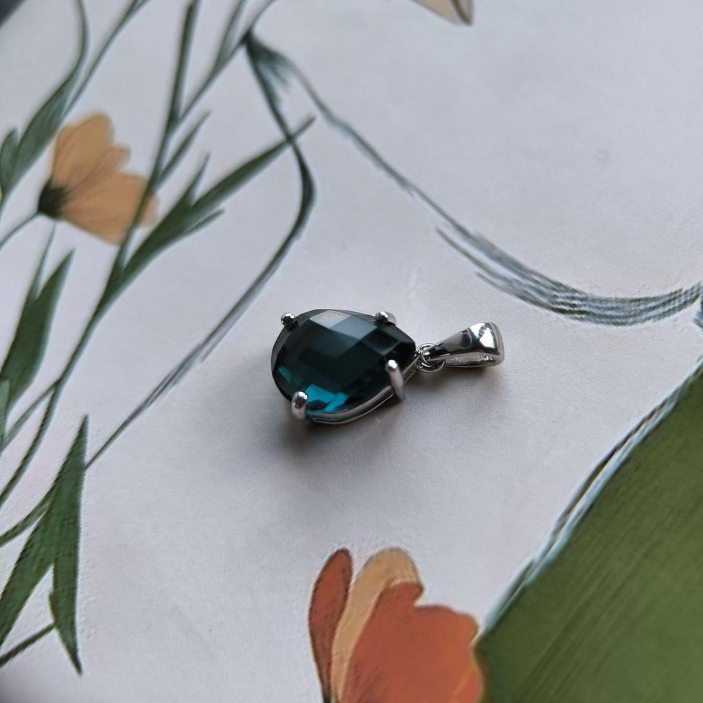 Серебряная подвеска с топазом Лондон Блю 3.363ct (2151067)