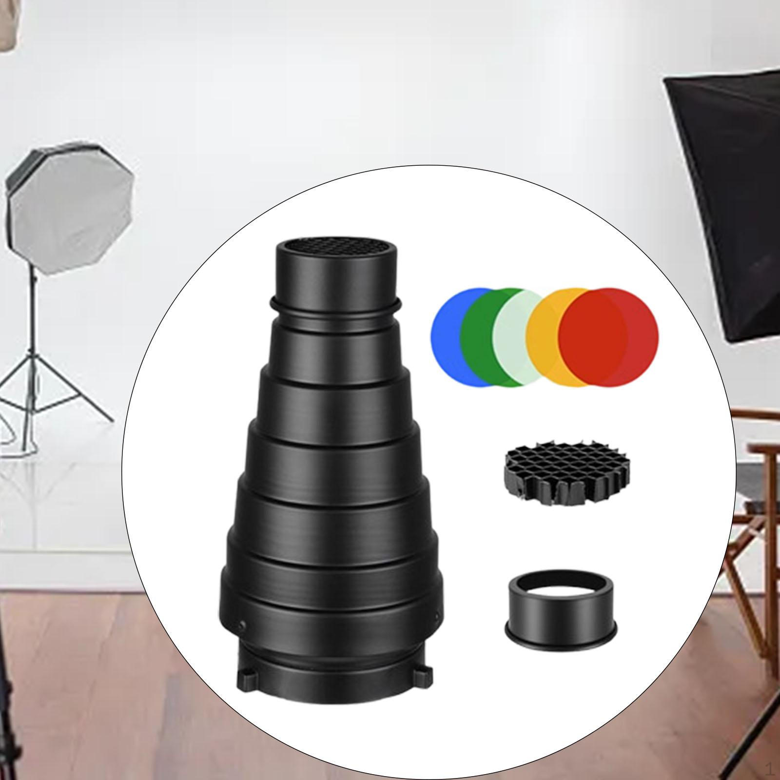 

Конический оптический комплект Snoot, аксессуары для сотовой сетки, цветной фильтр для путешествий в помещении, фото и видео Style A