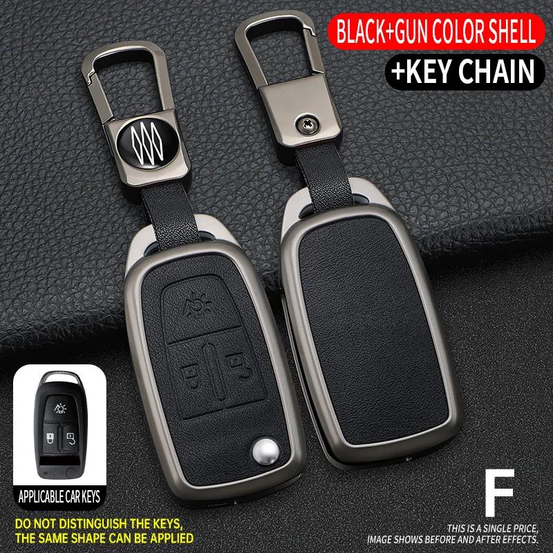 

Zinc Alloy + Leather Car Key Case Cover Skin Holder For Daf 106 Cf Euro 6 Xg Xf Truck Flip Remote Key Protcetion Shell