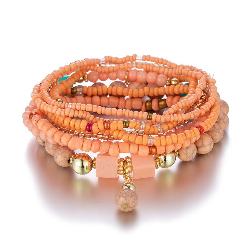 Bohemian Multi-Layered Beaded Bracelet Set