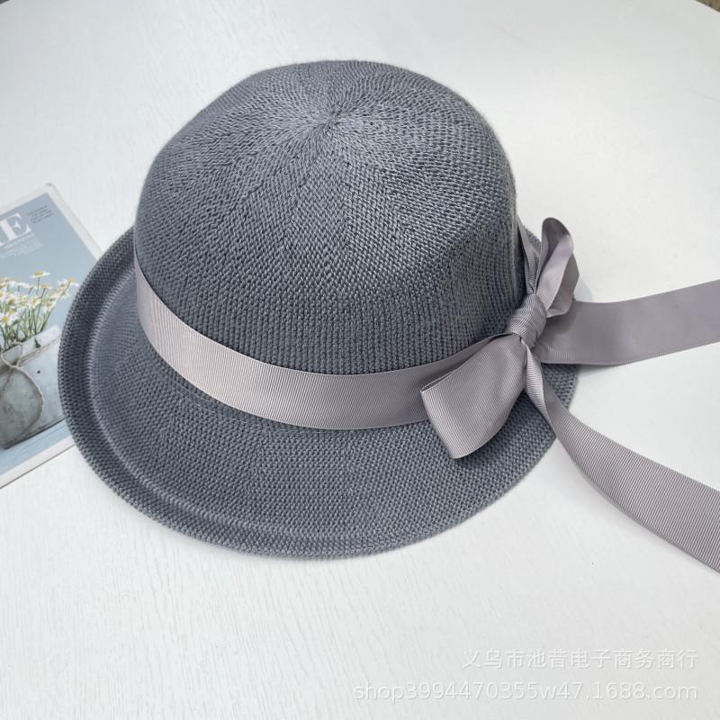 Hat Female Sun Hat Versatile Straw Hat Upturned Edge Sweet Bow Vacation Sunscreen Hat Sun Hat Basin Hat Face Cover