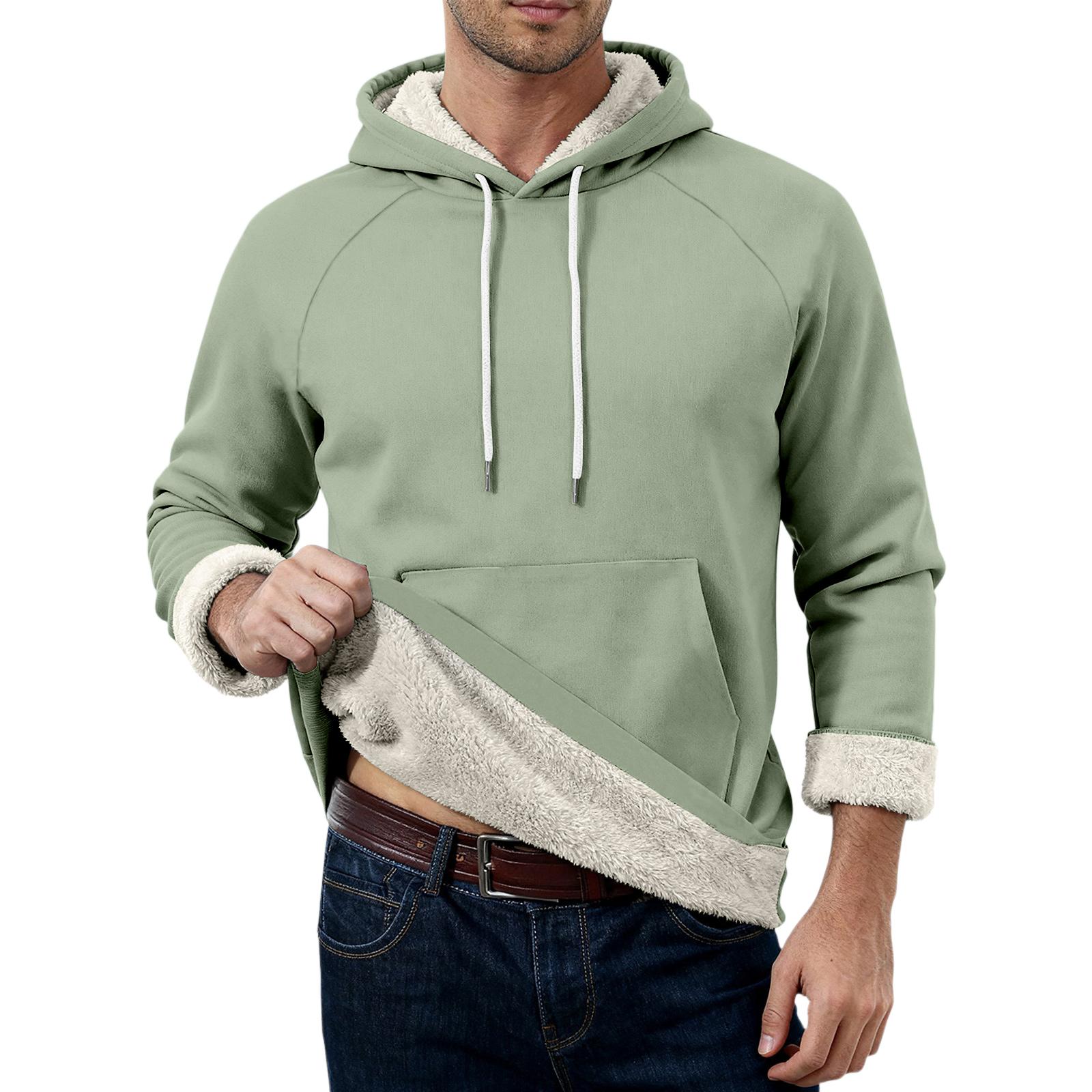 

Мужская повседневная флисовая толстовка с длинным рукавом и карманами XL