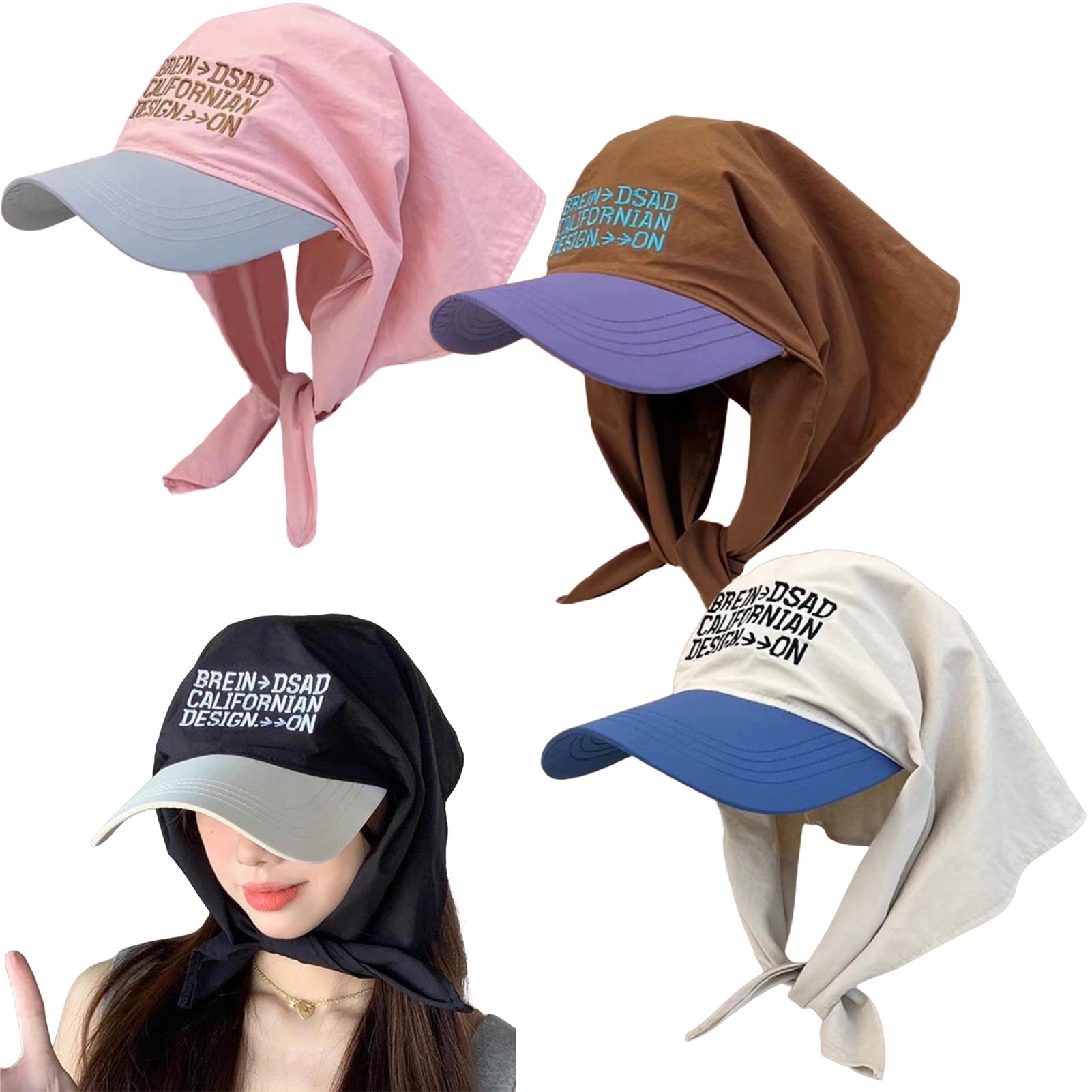 My Extreme Outdoor Activities Women's Beige Bandana Embroidery Baseball Cap Self-Tie Headwrap Skull Cap Brim Visor Head Scarf Hat Nice Gift For Friends Sisters