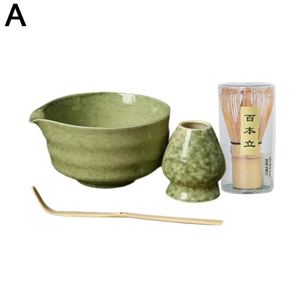 NEW High-end 4pcs/set Japanese Ceramic Matcha Gift Bowl Box Sumptuous Tools Tea Matcha Whisk Set Brush Hold And With Grinde L3E3