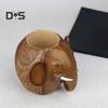 Elephant Pen Holder Resin Desktop Mascot Animal Figurine Storage Cup Makeup Organizer for Office Home School Decor