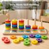 Wooden Educational ColorSorting Toy FineMotor Color Matching Board