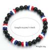 New Handmade National Flag Color Strand Bracelet Men Women 8mm Obsidian Stone Braclet Meditation Healing Braslet Leisure Jewelry