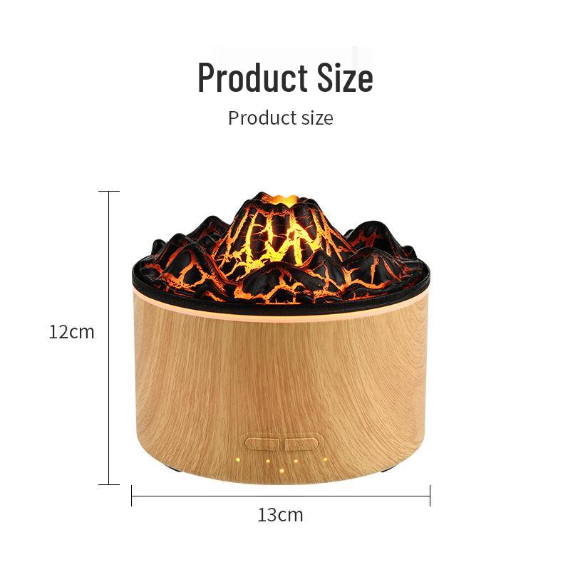 Large Capacity Volcano Flame Humidifier & Aroma Diffuser for Hotel Bedrooms