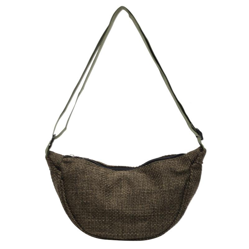 Large capacity casual simple dumpling bag women's new fashion popular shoulder bag solid color versatile messenger cloth bag