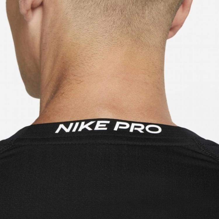 Nike Pro Warm Solid Logo Sports Thermal Crew Neck Long Sleeve T-Shirt Men Tops Black FB7982-010
