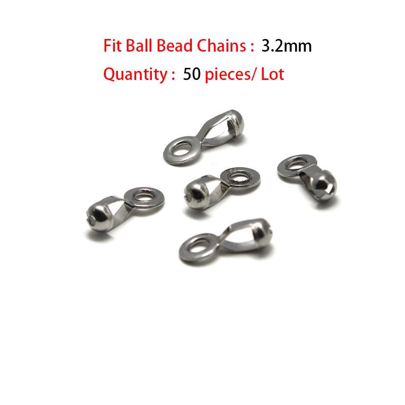 1.5 2.4 3.2 mm Stainless Steel Metal Ball Bead Chains Connector Accessories Chains Bulk For Necklace Keychain DIY Jewelry Making