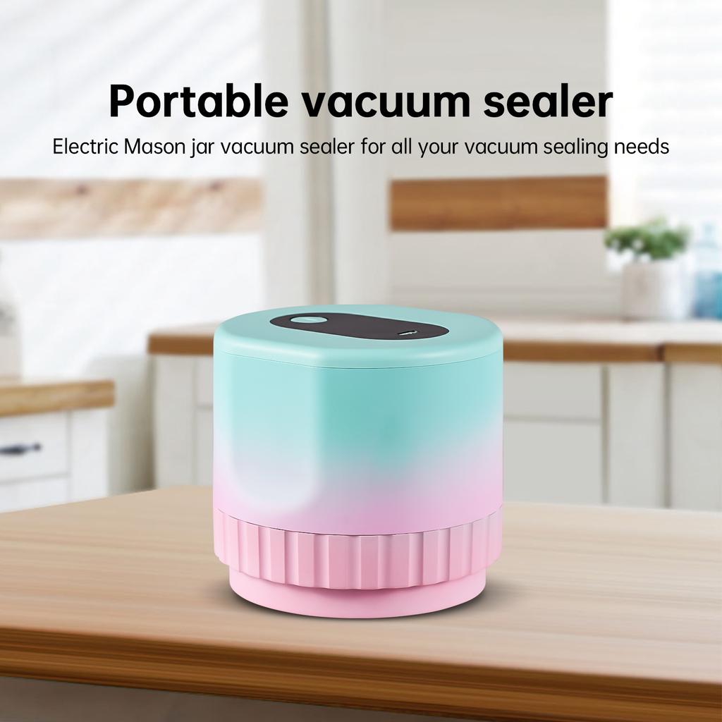 Electric Mason Jar Vacuum Sealing Machine Kit for Wide and Regular Mouth Jar LED Display Kitchen
