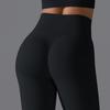 Nahtlose High-Waist Yoga-Hose mit Po-Lifting für Damen - Unifarbene Fitness- und Laufbekleidung