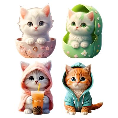 Gerinkoken Car , Cute Cat , 4pcs Sed, Cartoon Aromatherapy , Sea