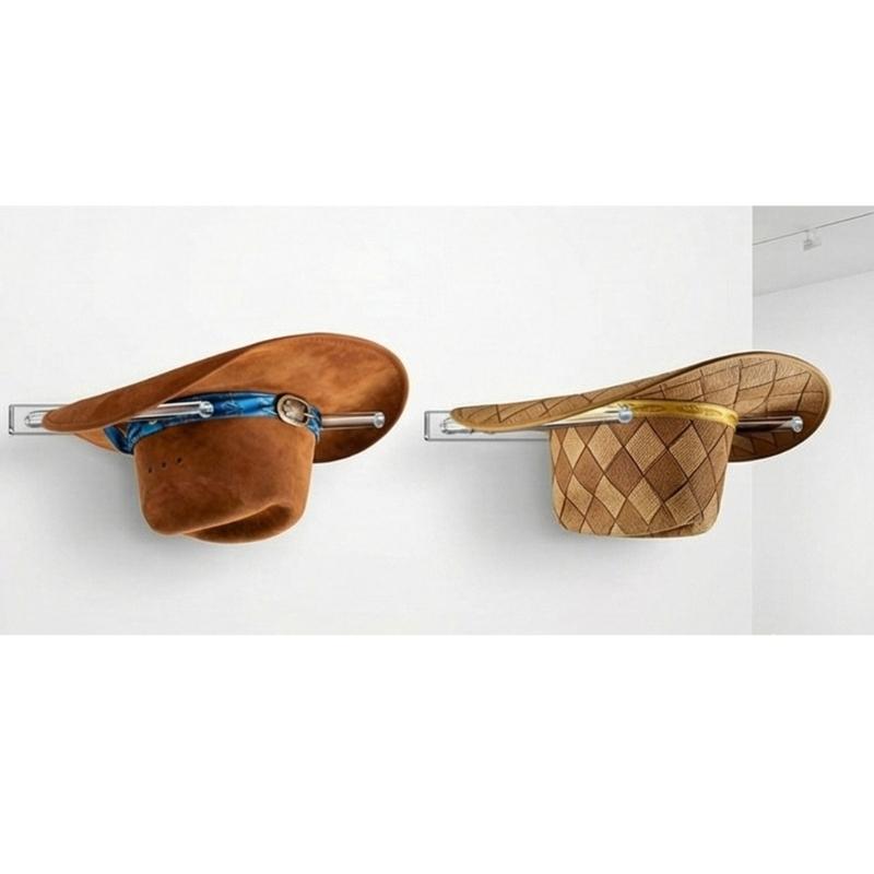 Space Saving Acrylic Hat Rack Wall Mounted Storage Organizer Presentation Stand for Displaying Cowboy and Sun Hats