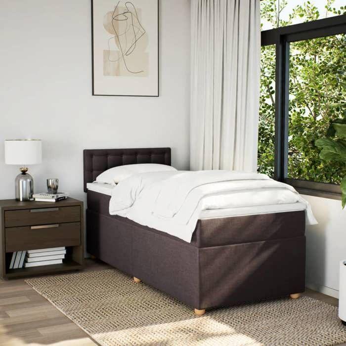 Maison Exclusive - Sommier à lattes de lit avec matelas Marron foncé 80x200 cm