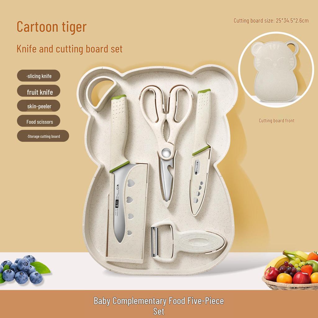 2-in-1 German Kitchen Knife & Cutting Board Set for Baby Food