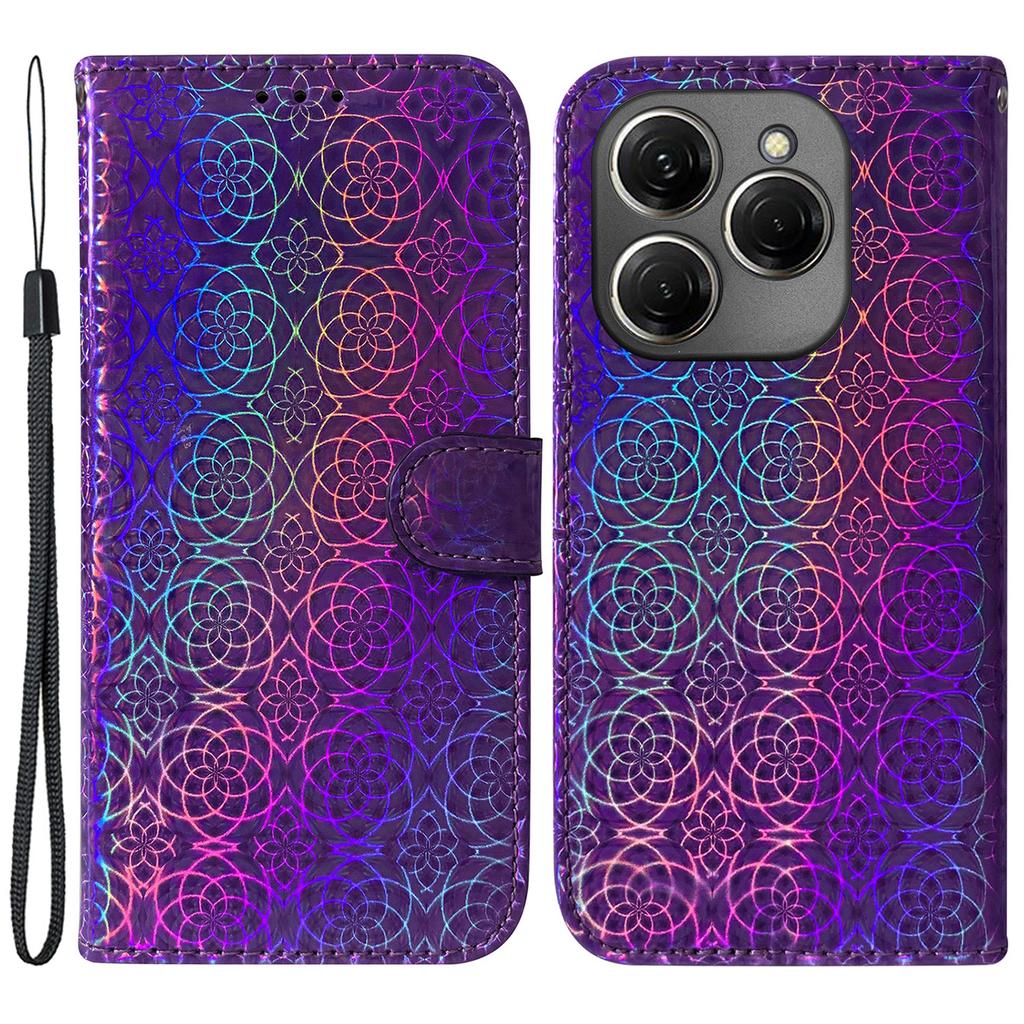 For TECNO Spark 20 Pro Phone Case Dazzling Flower Card Slots Leather Cover